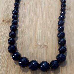 Vintage Blue Beaded Necklace